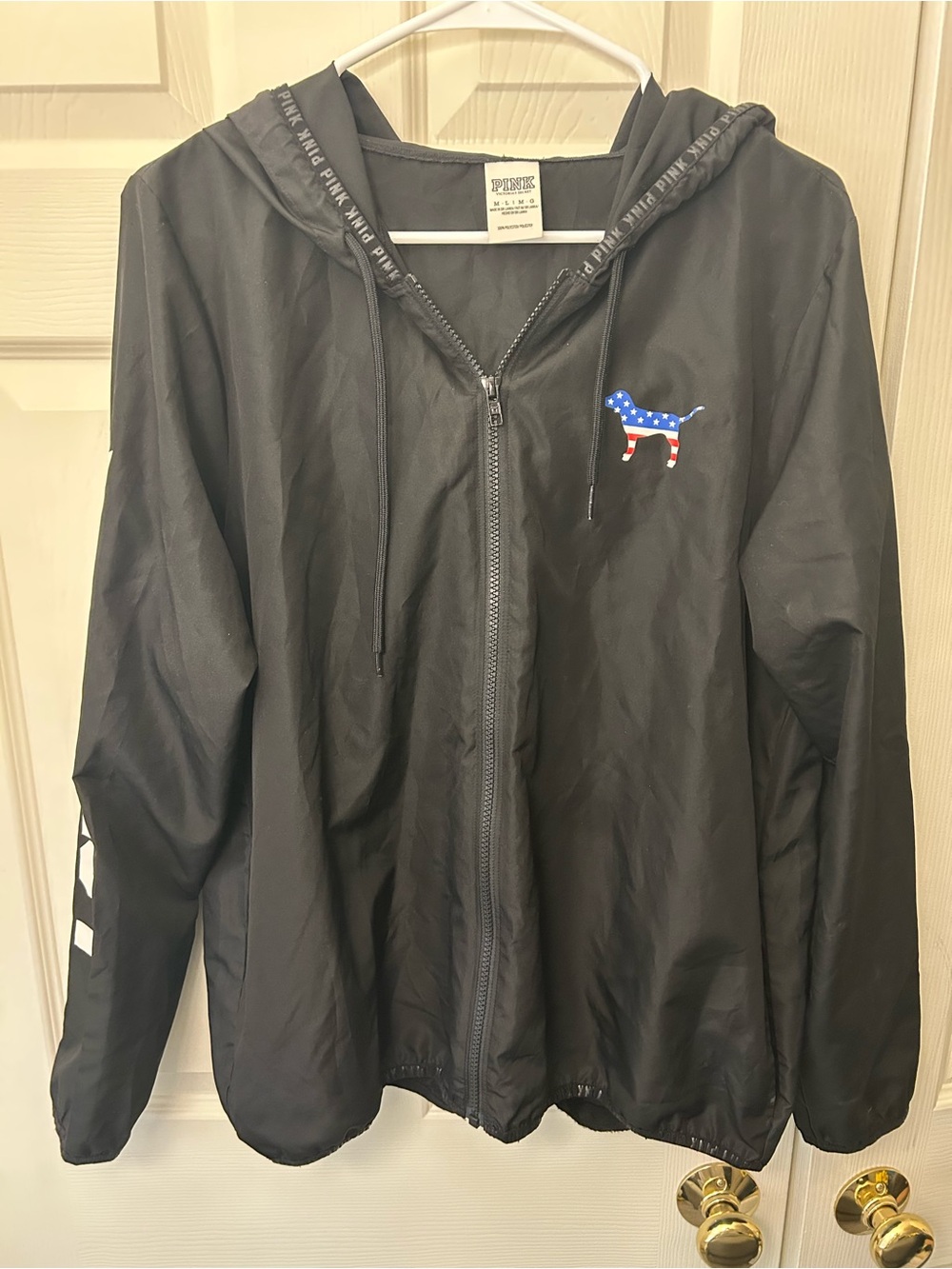 Victoria's Secret PINK American Flag Windbreaker Anorak Jacket - Medium/Large